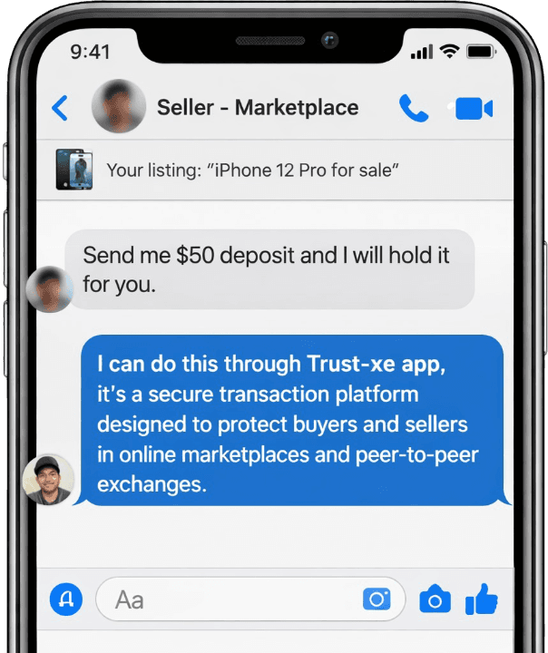Example of a typical marketplace conversation that could lead to a scam